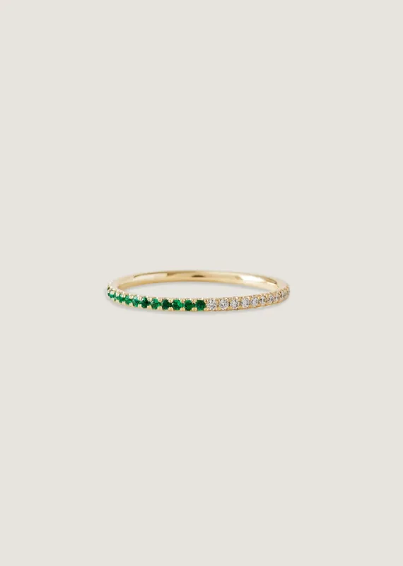 Two In One Pavé Ring May Emerald sold by Kinn