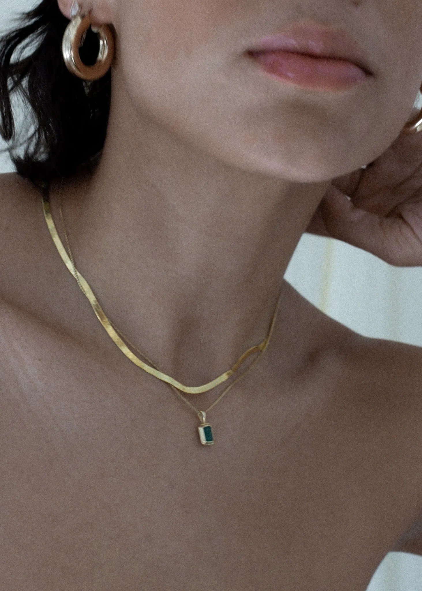 Petite Carter Herringbone Chain Necklace sold by Kinn product image thumbnail 2