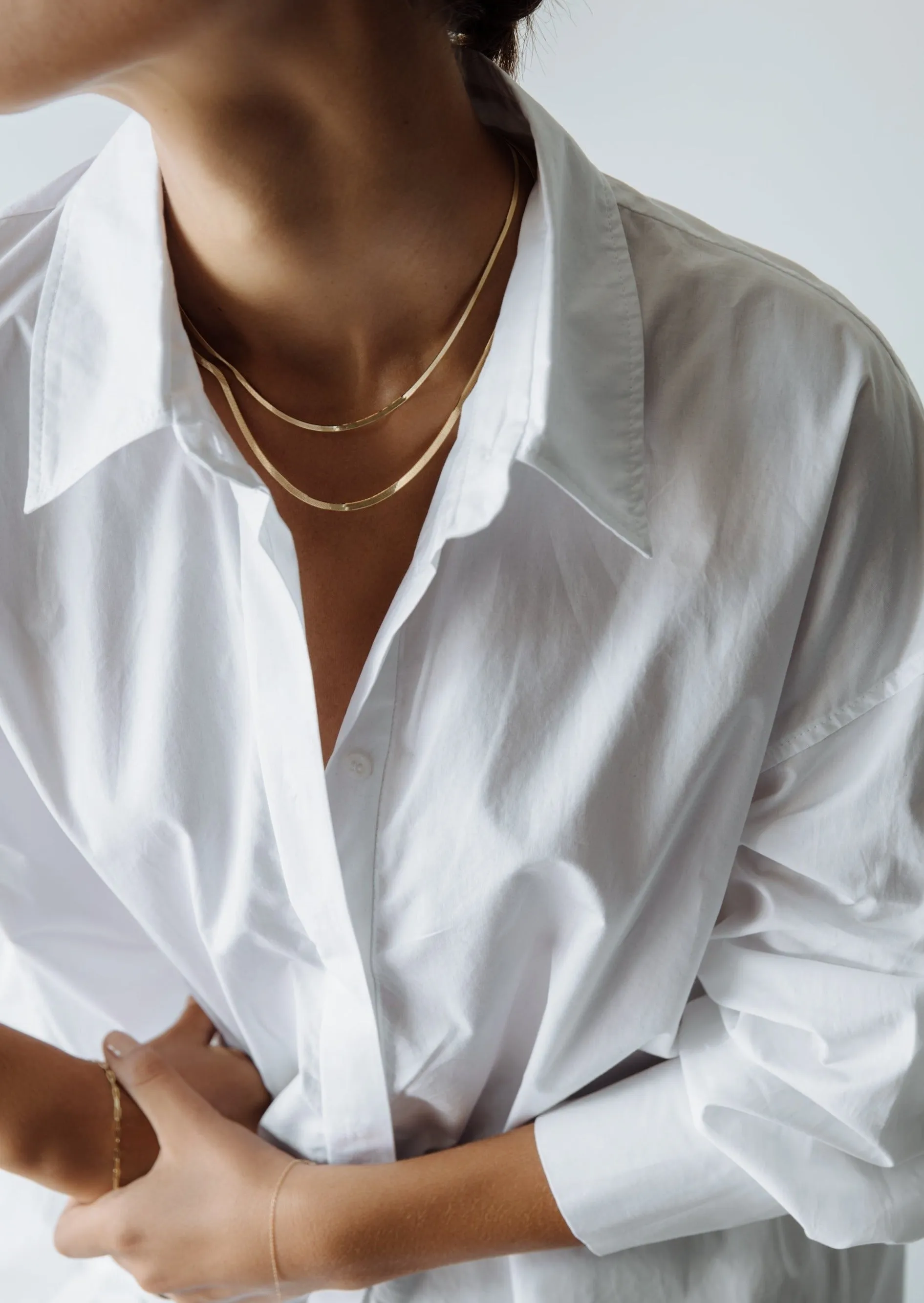 Petite Carter Herringbone Chain Necklace sold by Kinn product image thumbnail 4