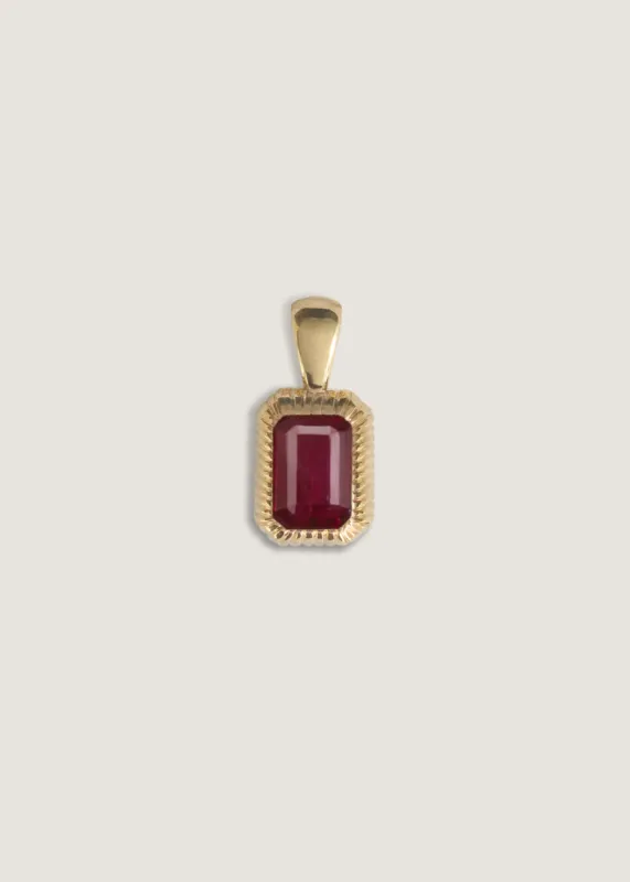 Lyra Emerald Cut Pendant Ruby sold by Kinn