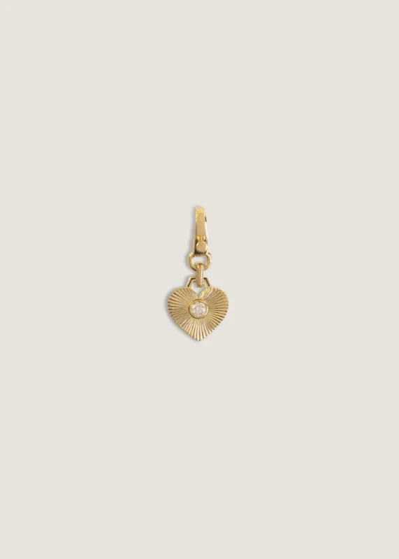 Petite Diamond Ribbed Heart Pendant sold by Kinn