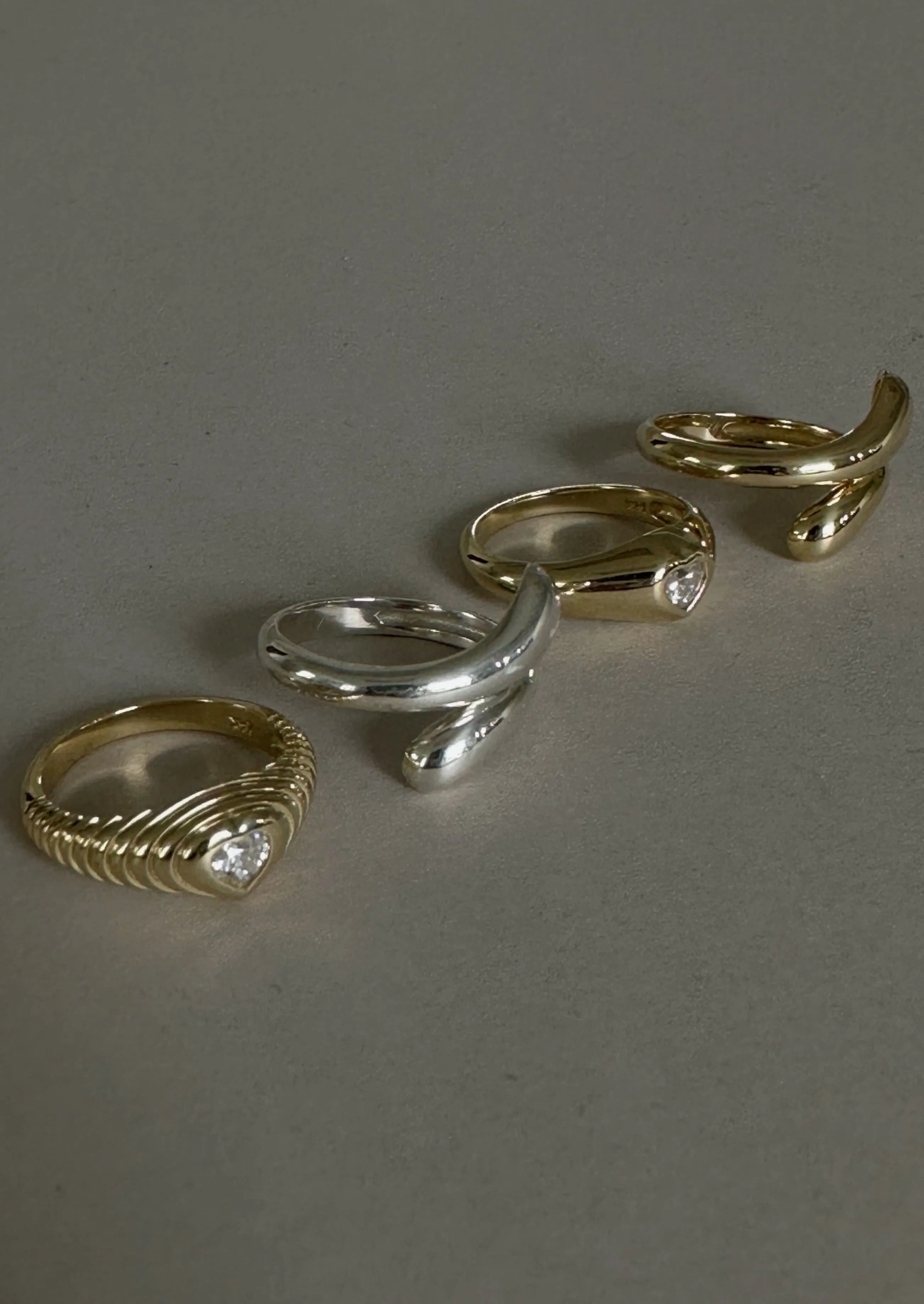 Archive Diamond Ribbed Heart Signet Ring sold by Kinn product image thumbnail 2