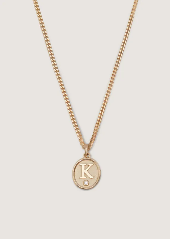 Love Letter Diamond Necklace Curb Chain sold by Kinn