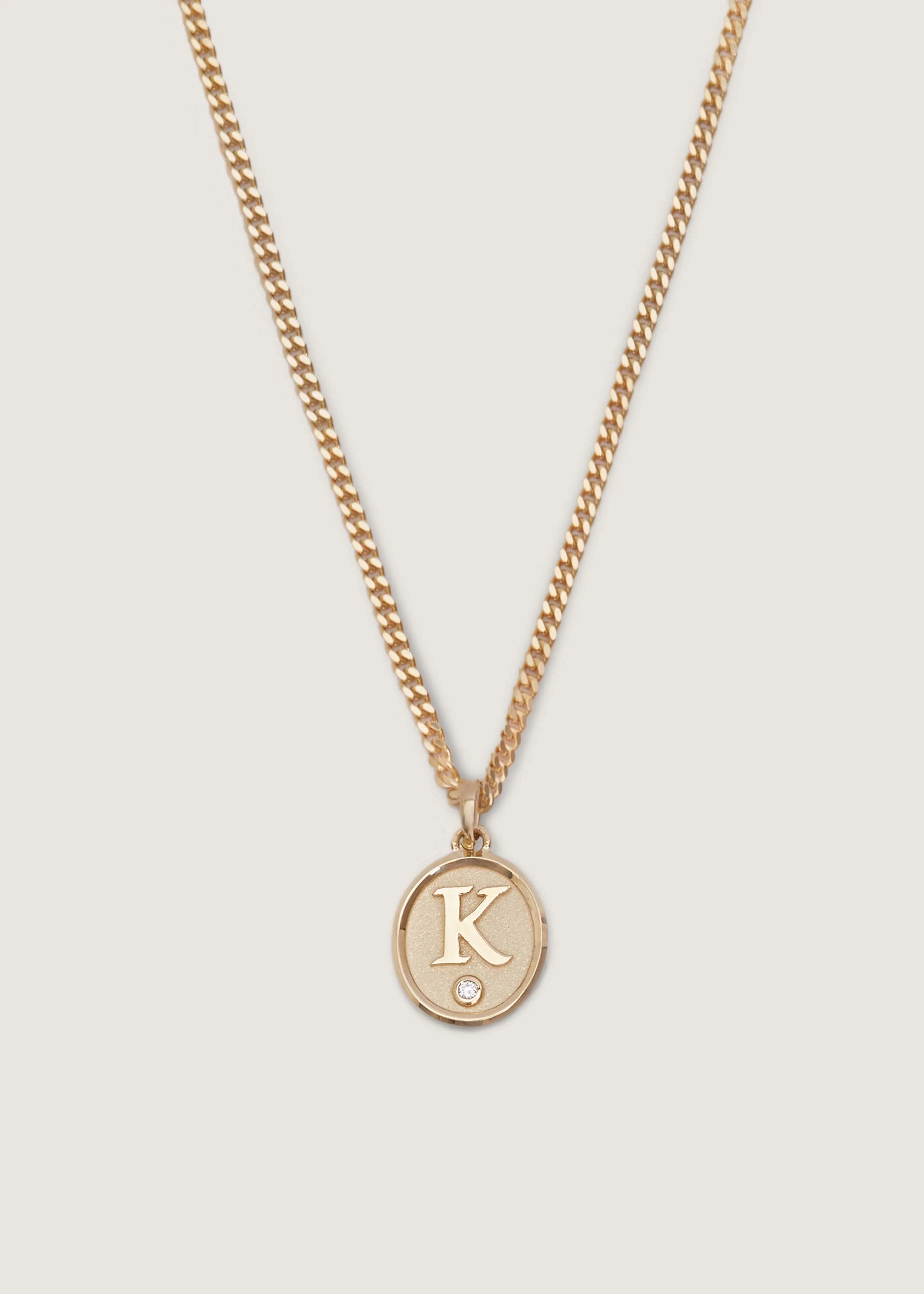 Love Letter Diamond Necklace Curb Chain sold by Kinn