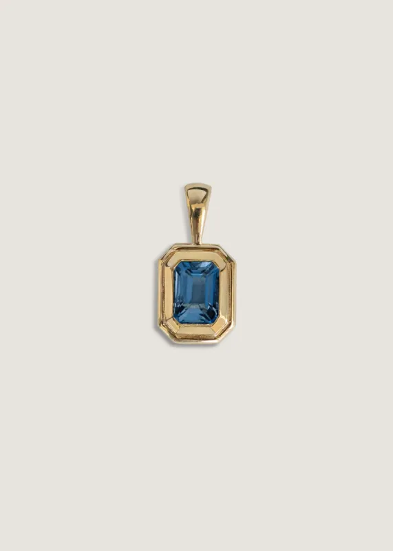Brooklyn Emerald Cut Pendant Blue Sapphire sold by Kinn