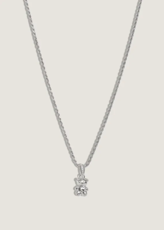 Petite Oliver Teddy Bear Necklace Silver sold by Kinn