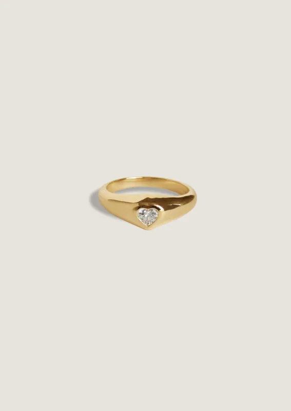 Heart Signet Ring Diamond sold by Kinn