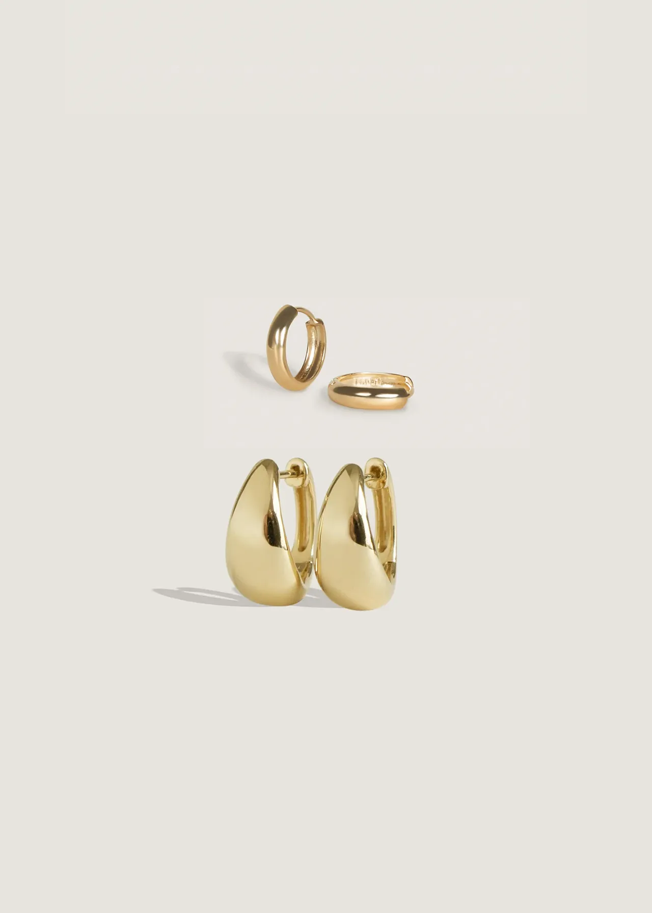Teardrop Hoop & Classic Huggie Earring Stack sold by Kinn