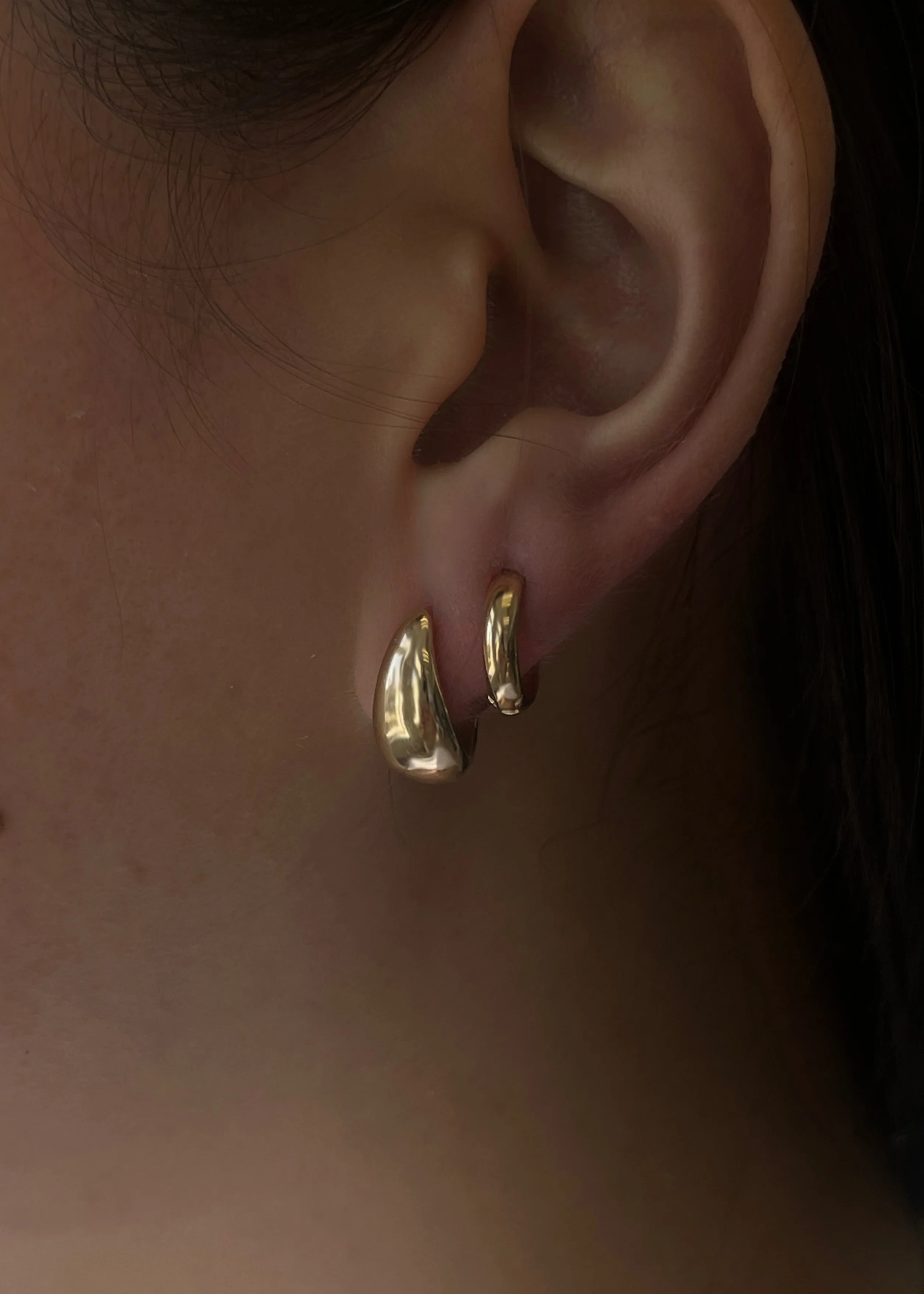 Teardrop Hoop & Classic Huggie Earring Stack sold by Kinn product image thumbnail 2