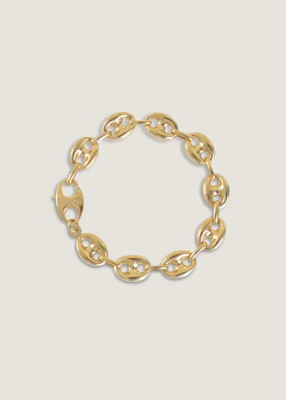 Puffed Mariner Chain Bracelet Gold sold by Kinn
