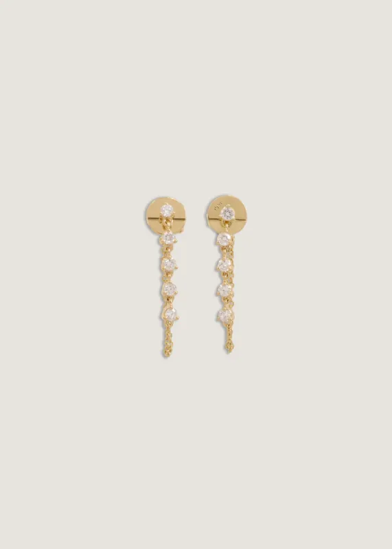 Five Stone Chain Earrings Diamond sold by Kinn
