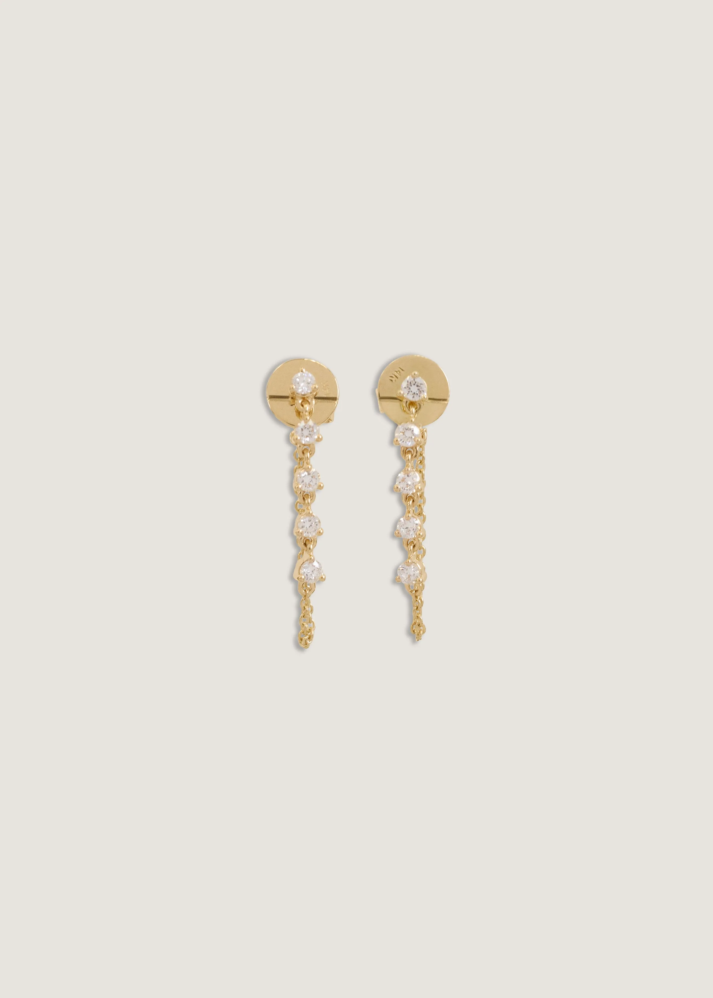 Five Stone Chain Earrings Diamond sold by Kinn