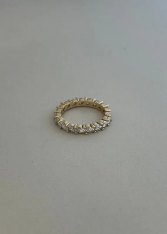 Archive Marquise Eternity Ring Natural Diamond Yellow Gold - 7 made by Kinn