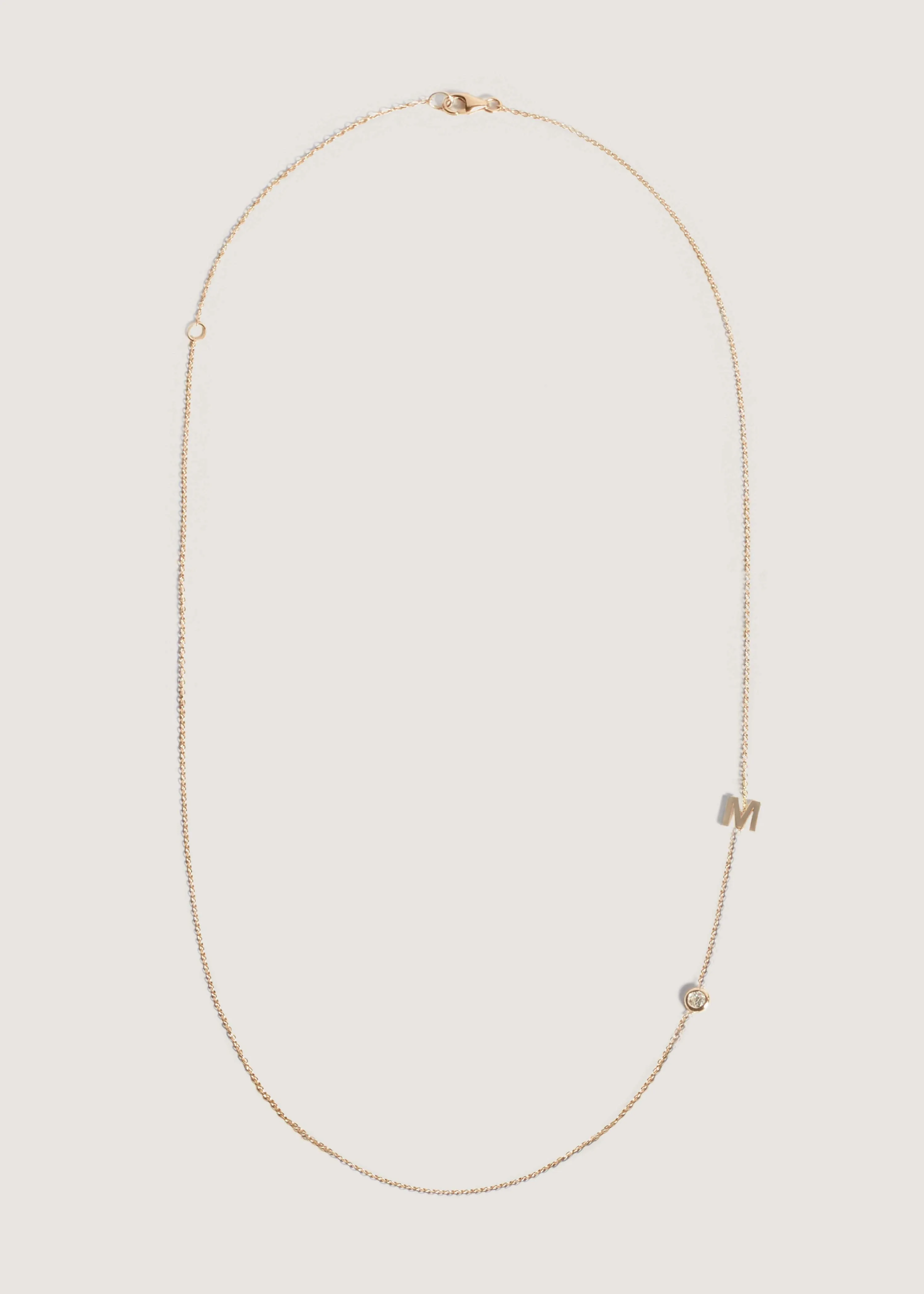 Asymmetrical Single Initial Necklace Diamond sold by Kinn