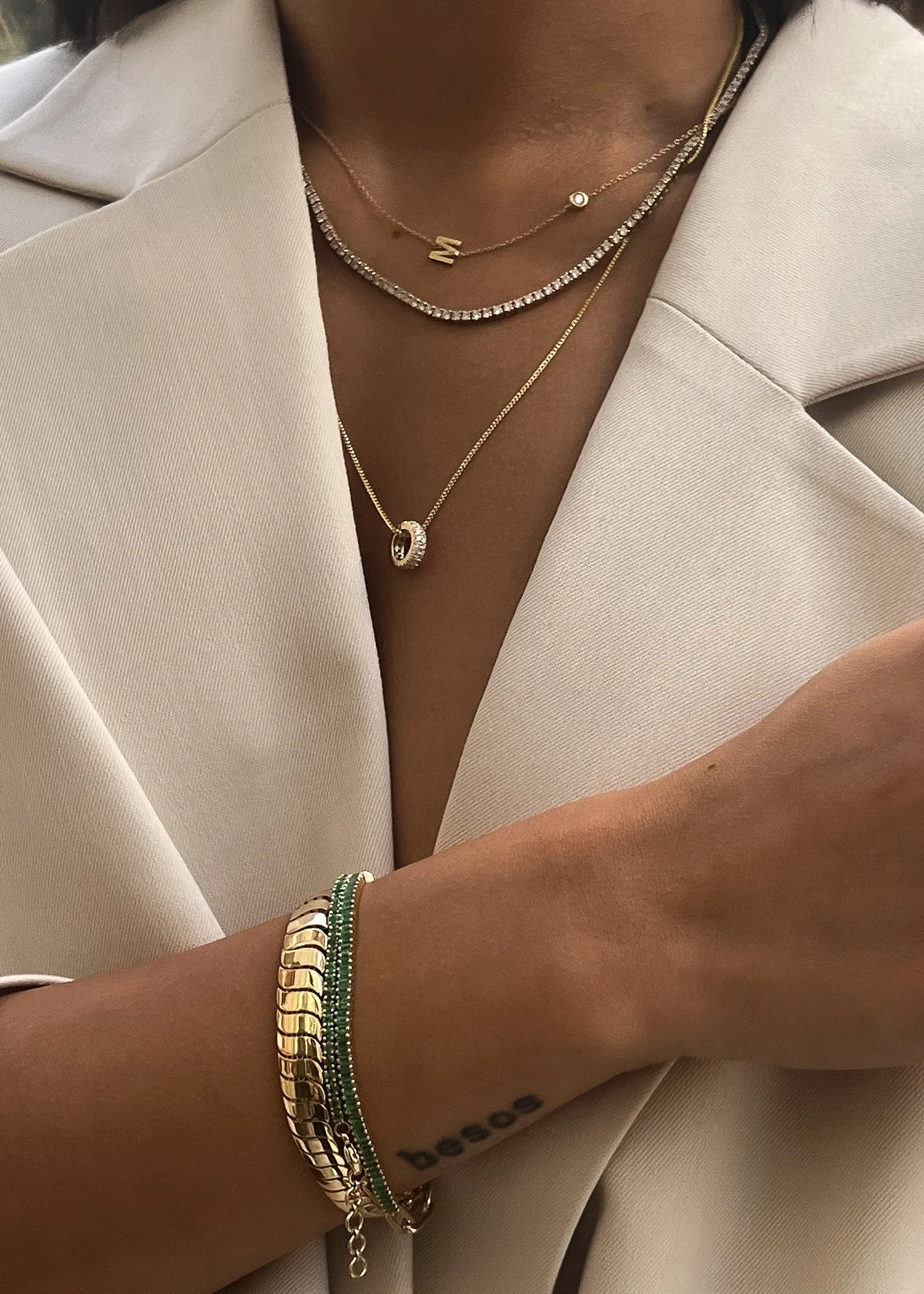 Asymmetrical Single Initial Necklace Diamond sold by Kinn product image thumbnail 4