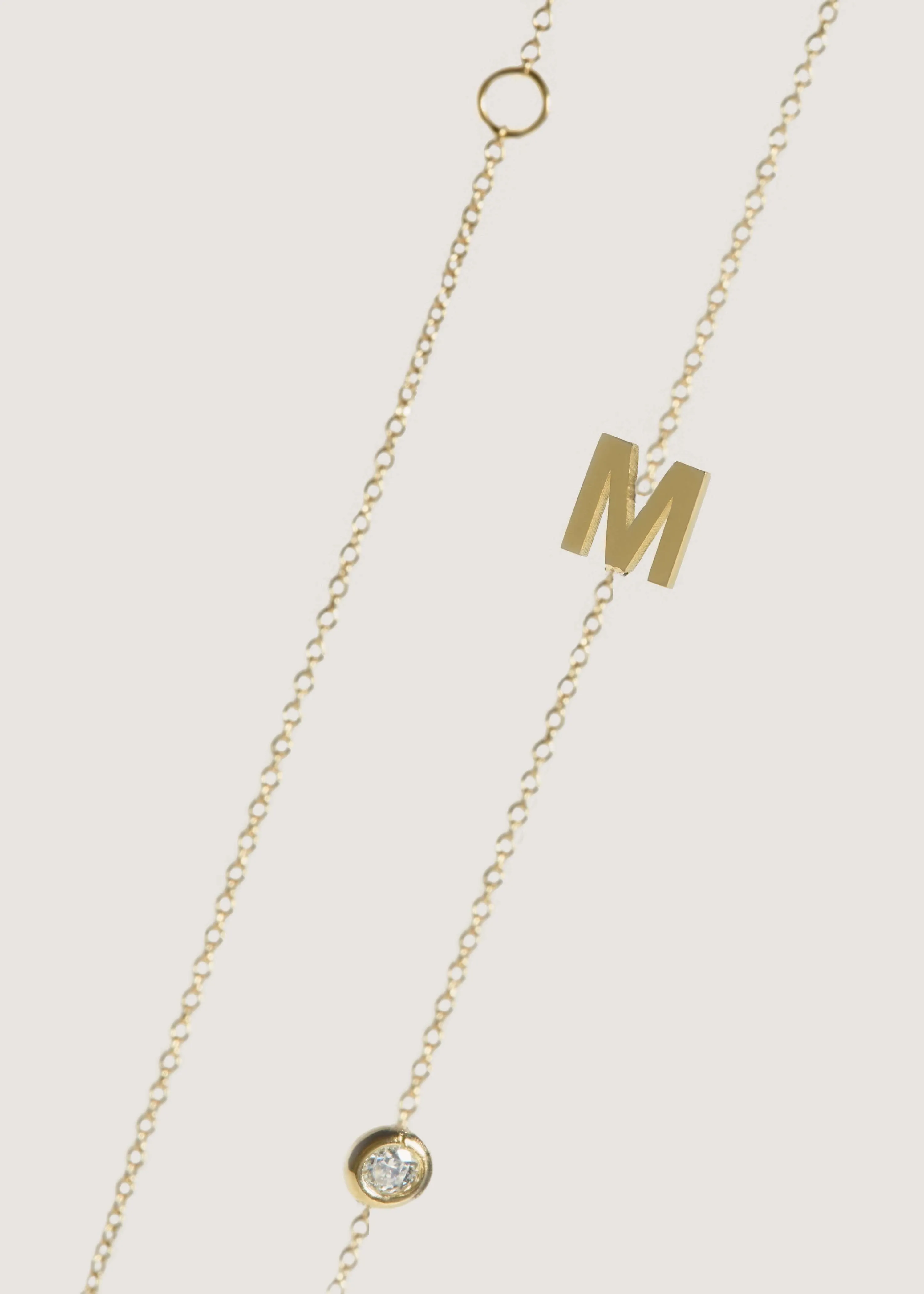 Asymmetrical Single Initial Necklace Diamond sold by Kinn product image thumbnail 3
