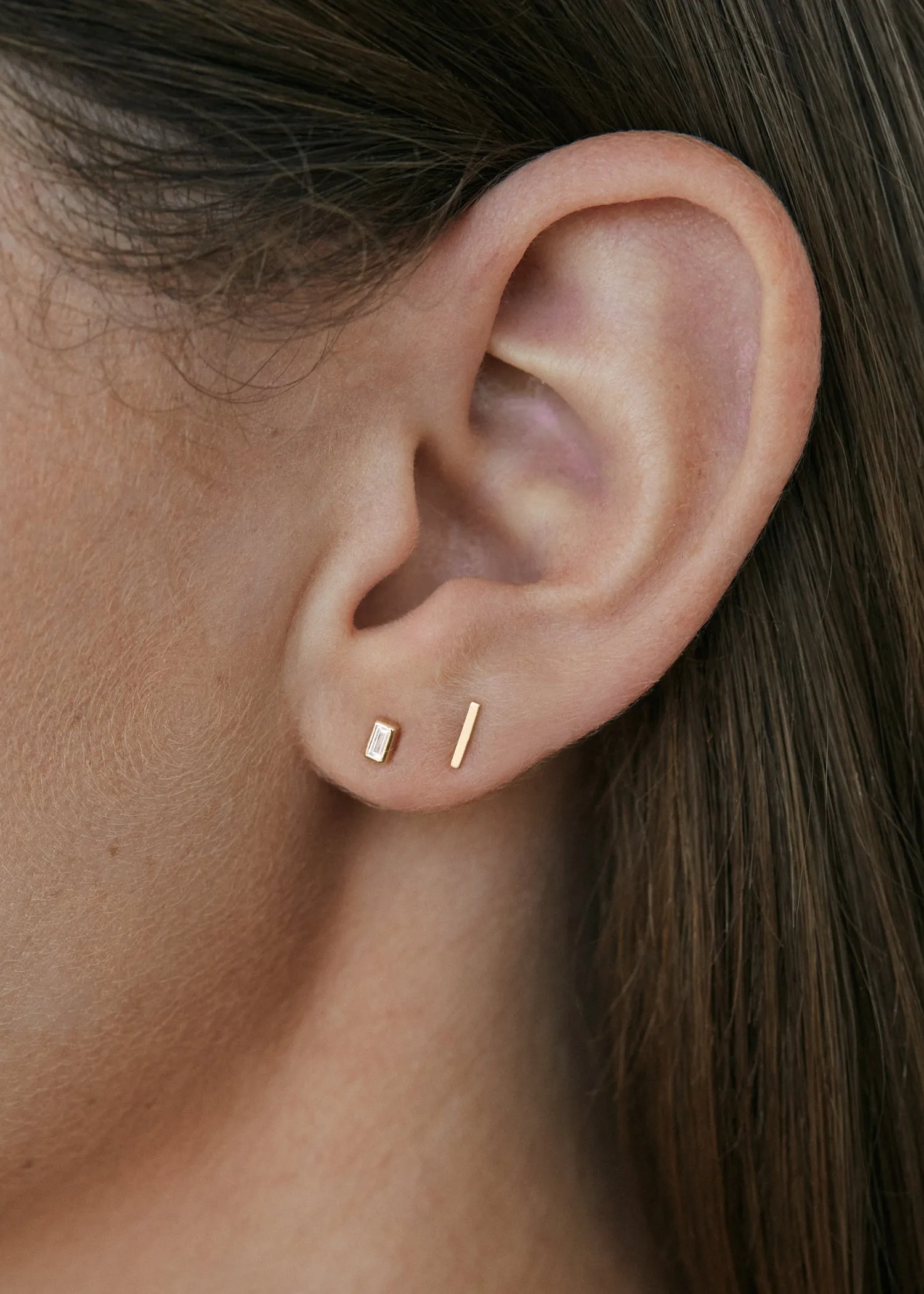 Naomi Baguette Stud Earrings Diamond sold by Kinn product image thumbnail 3