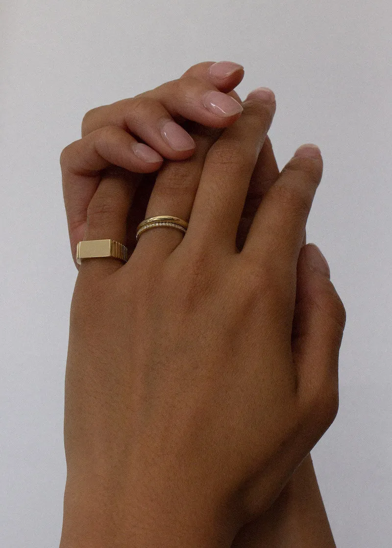 Vivian Ribbed Signet Ring sold by Kinn product image thumbnail 5