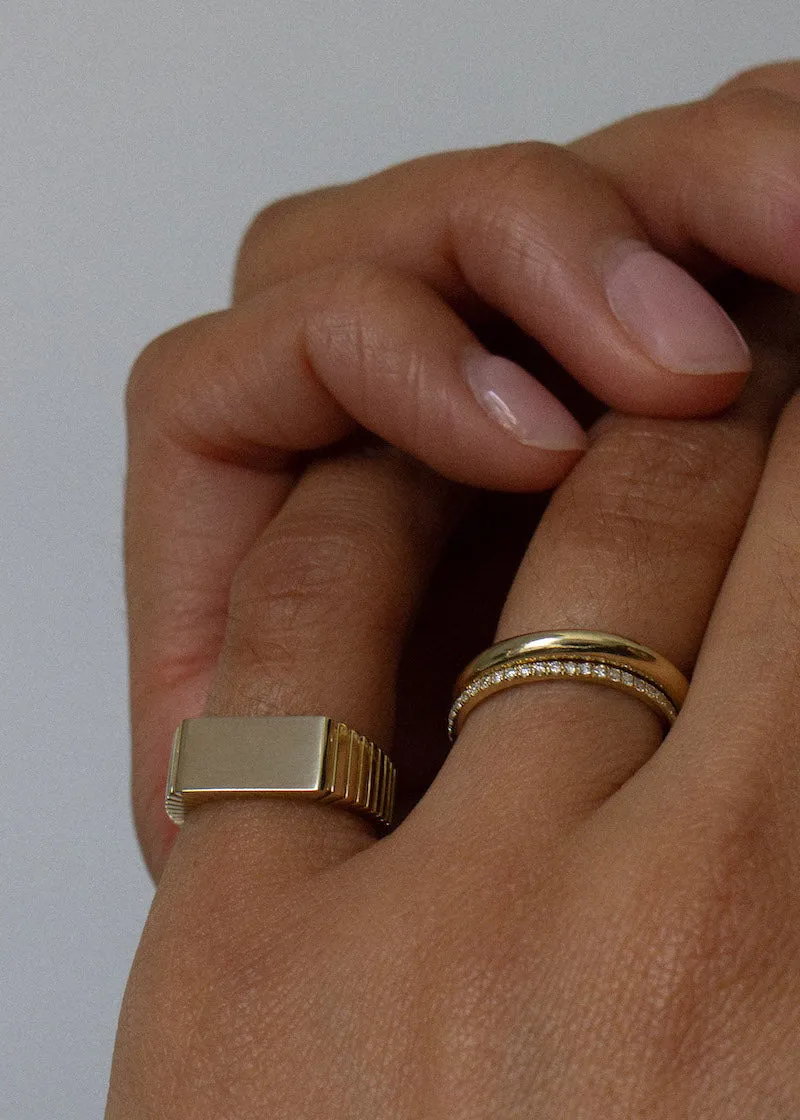 Vivian Ribbed Signet Ring sold by Kinn product image thumbnail 2