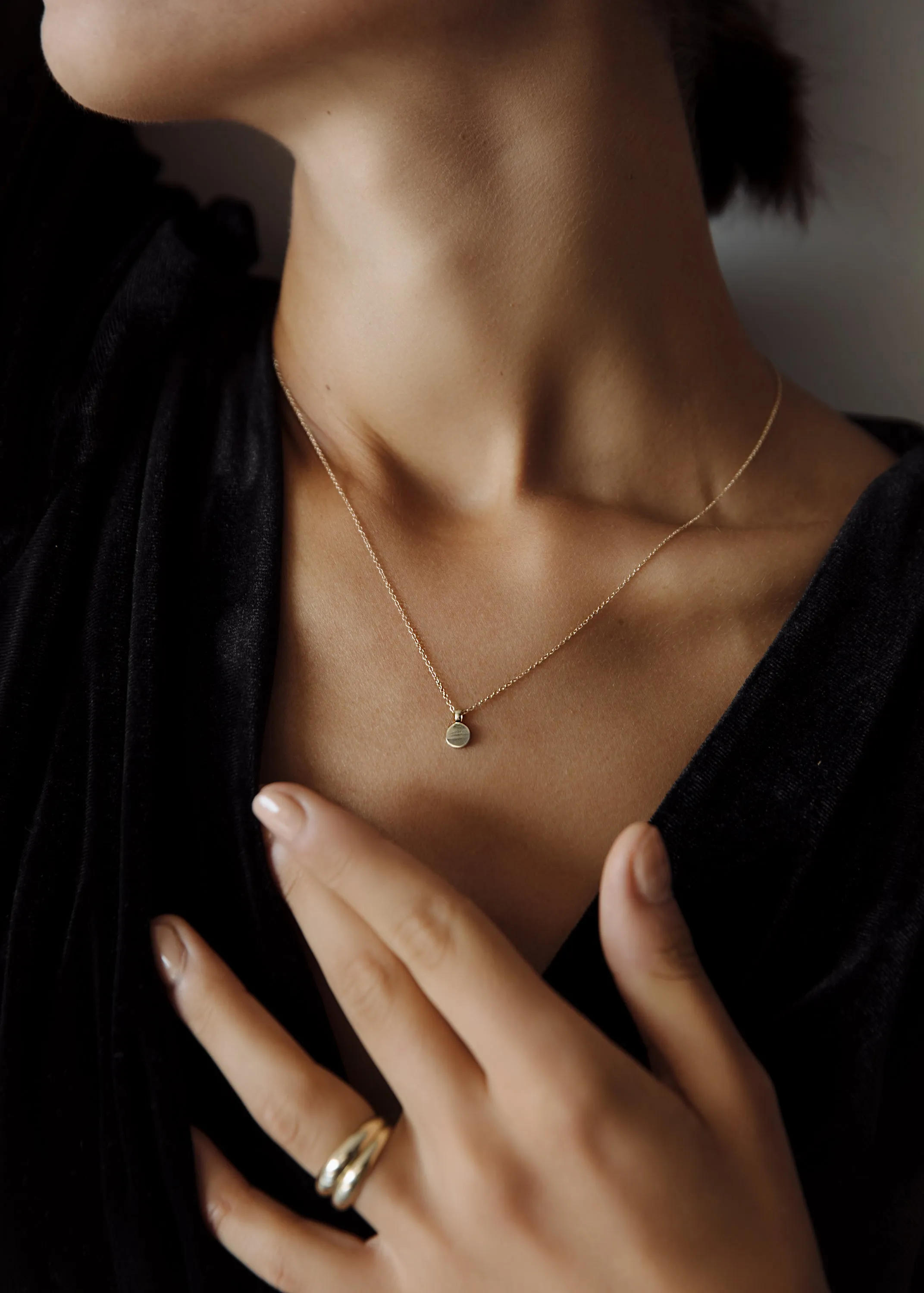 Round Initial Disc Necklace sold by Kinn product image thumbnail 5