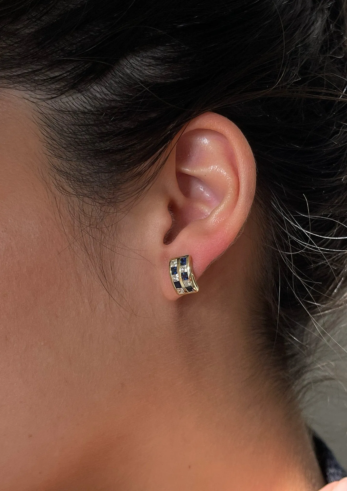 Chloé Sapphire Checkered Earrings sold by Kinn product image thumbnail 5