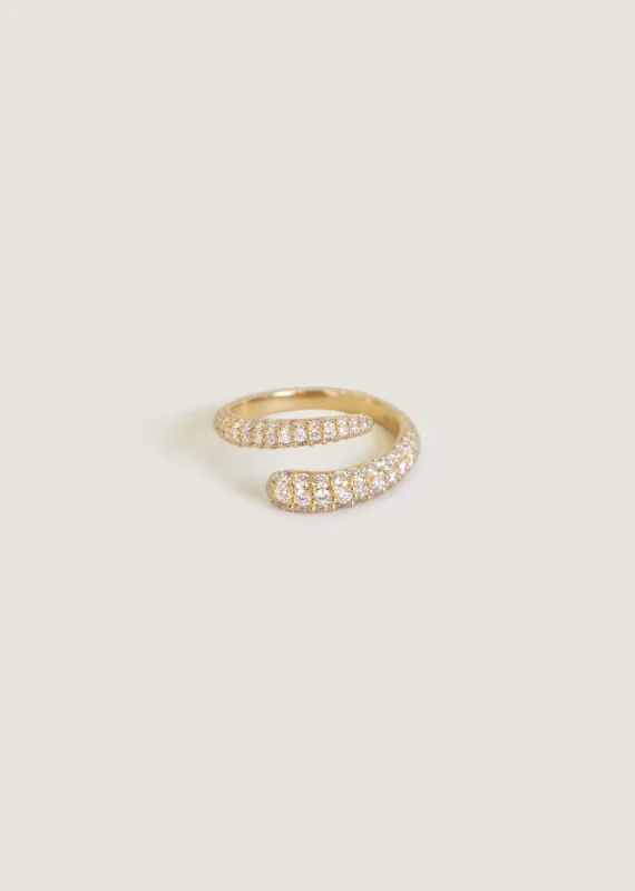 14k Gold Handcrafted Patra Pavé Diamond Ring - Jewelry