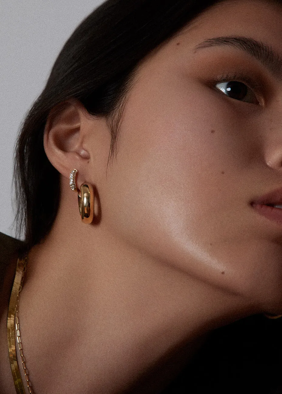 Pavé Dome Huggie Earrings Diamond sold by Kinn product image thumbnail 2