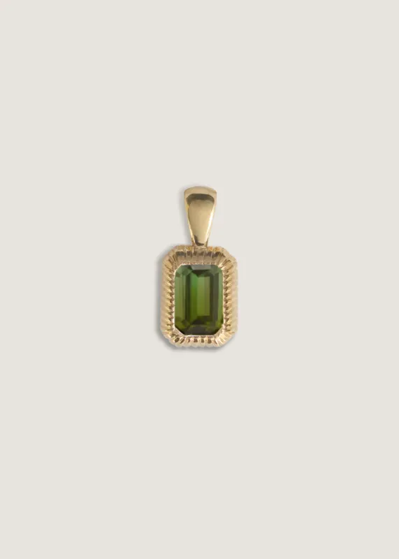 Lyra Emerald Cut Pendant Green Tourmaline sold by Kinn