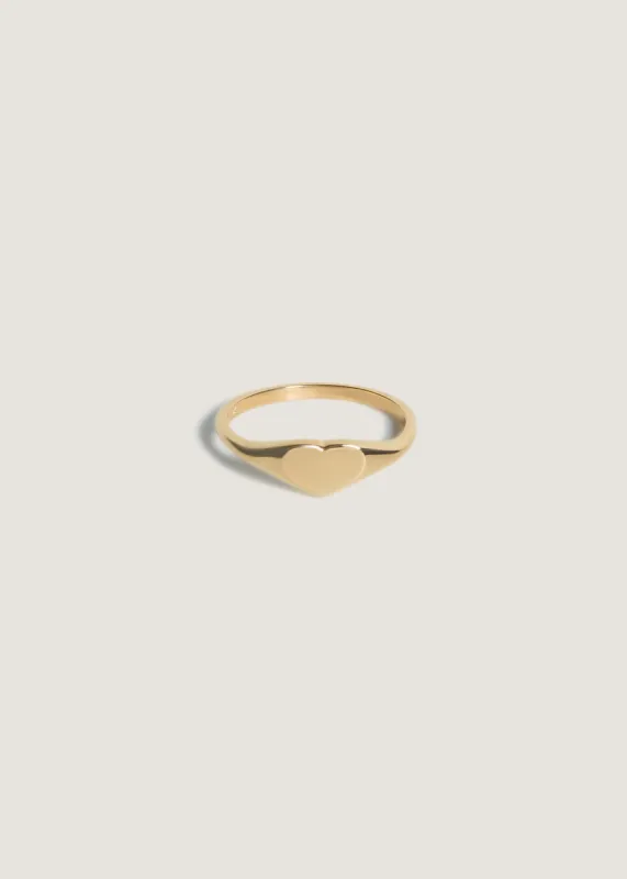 Petite Heart Signet Ring sold by Kinn