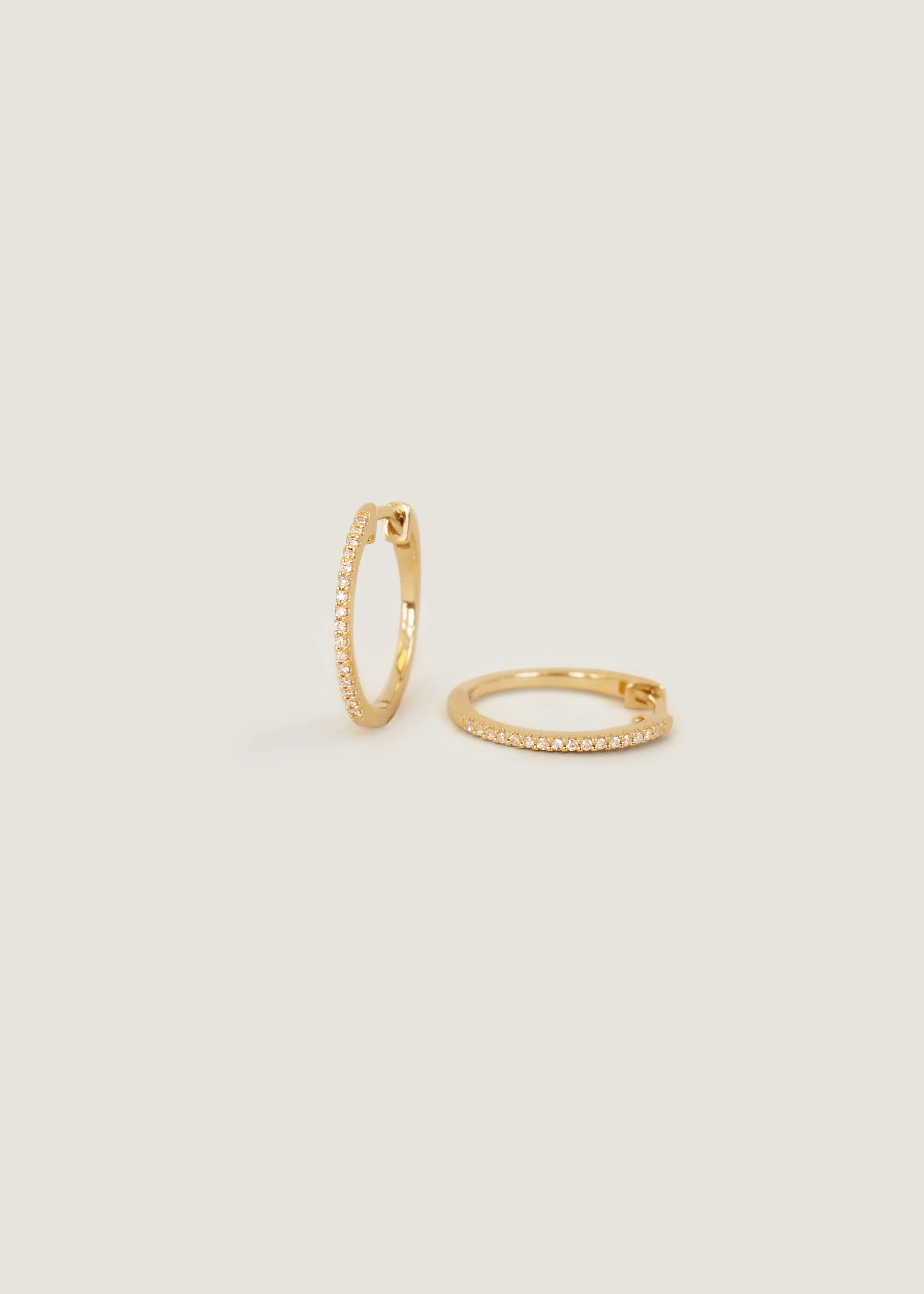 Pavé Diamond Hoop Earrings Small sold by Kinn