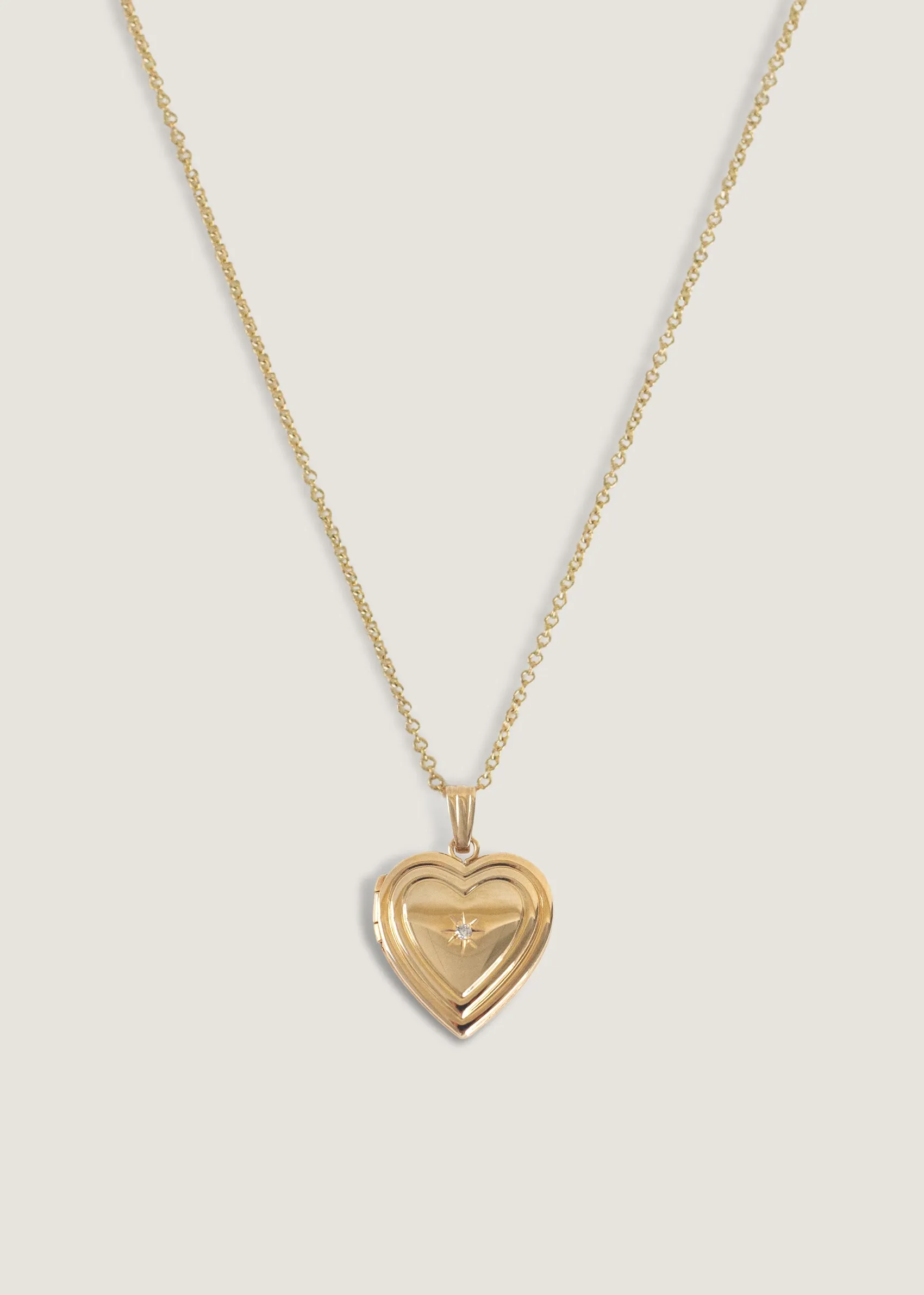 Ribbed Maison Heart Locket Necklace Diamond sold by Kinn