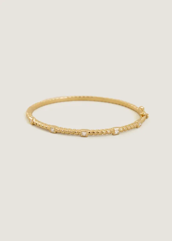 Claudine Twist Bangle Bracelet Diamond sold by Kinn
