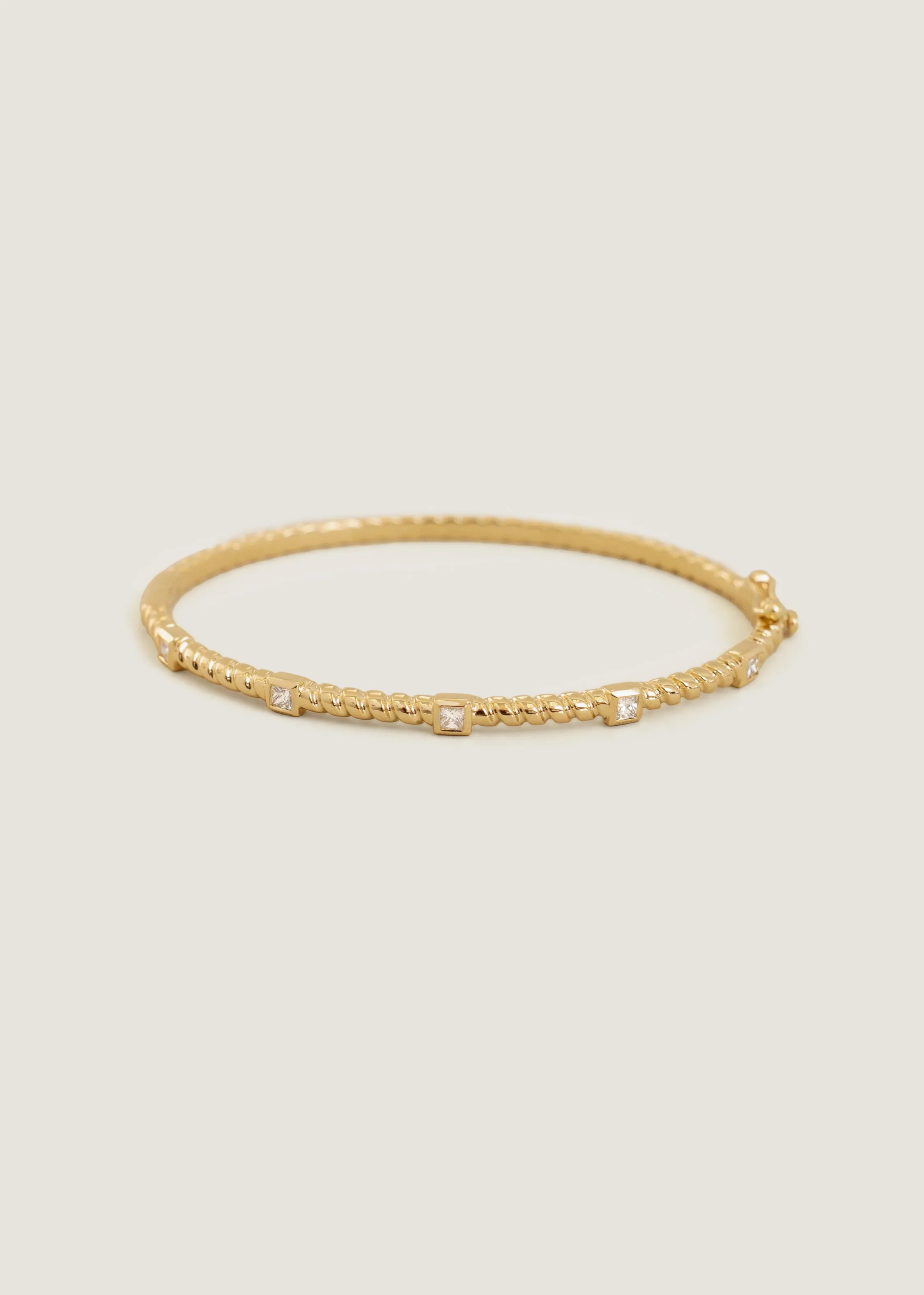 Claudine Twist Bangle Bracelet Diamond sold by Kinn