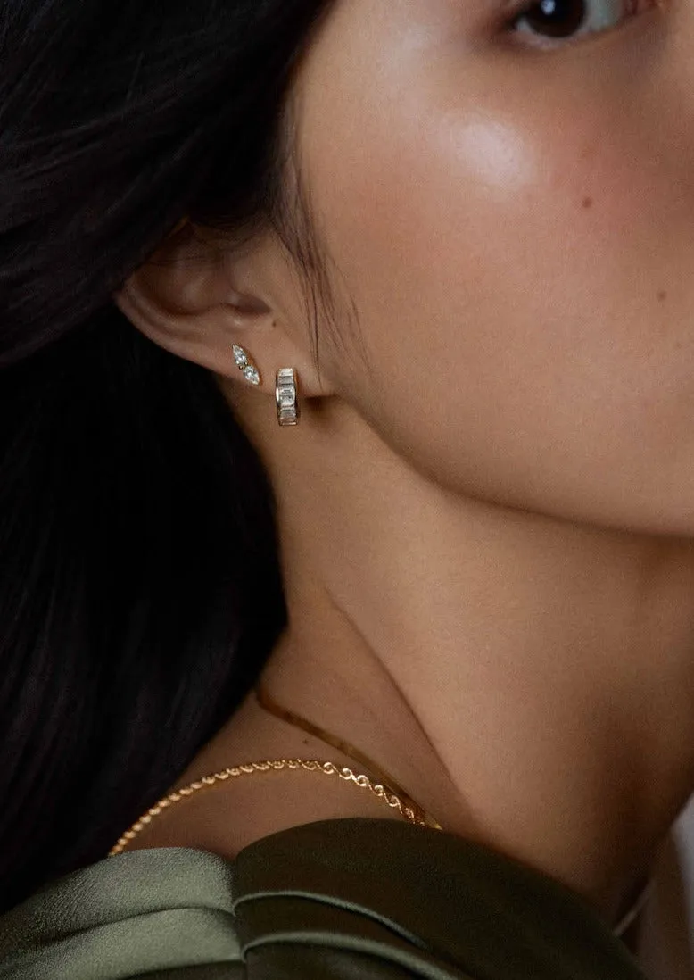 Bobbi Baguette Diamond Huggie Earrings sold by Kinn product image thumbnail 4