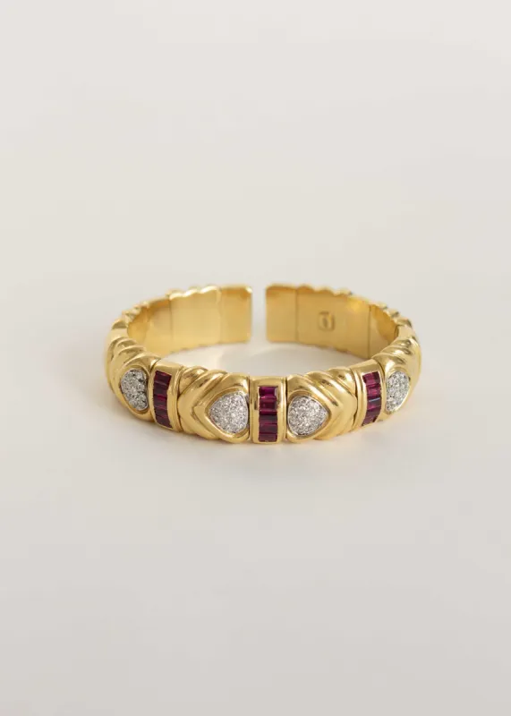 Vintage Ruby Cuff Bracelet sold by Kinn