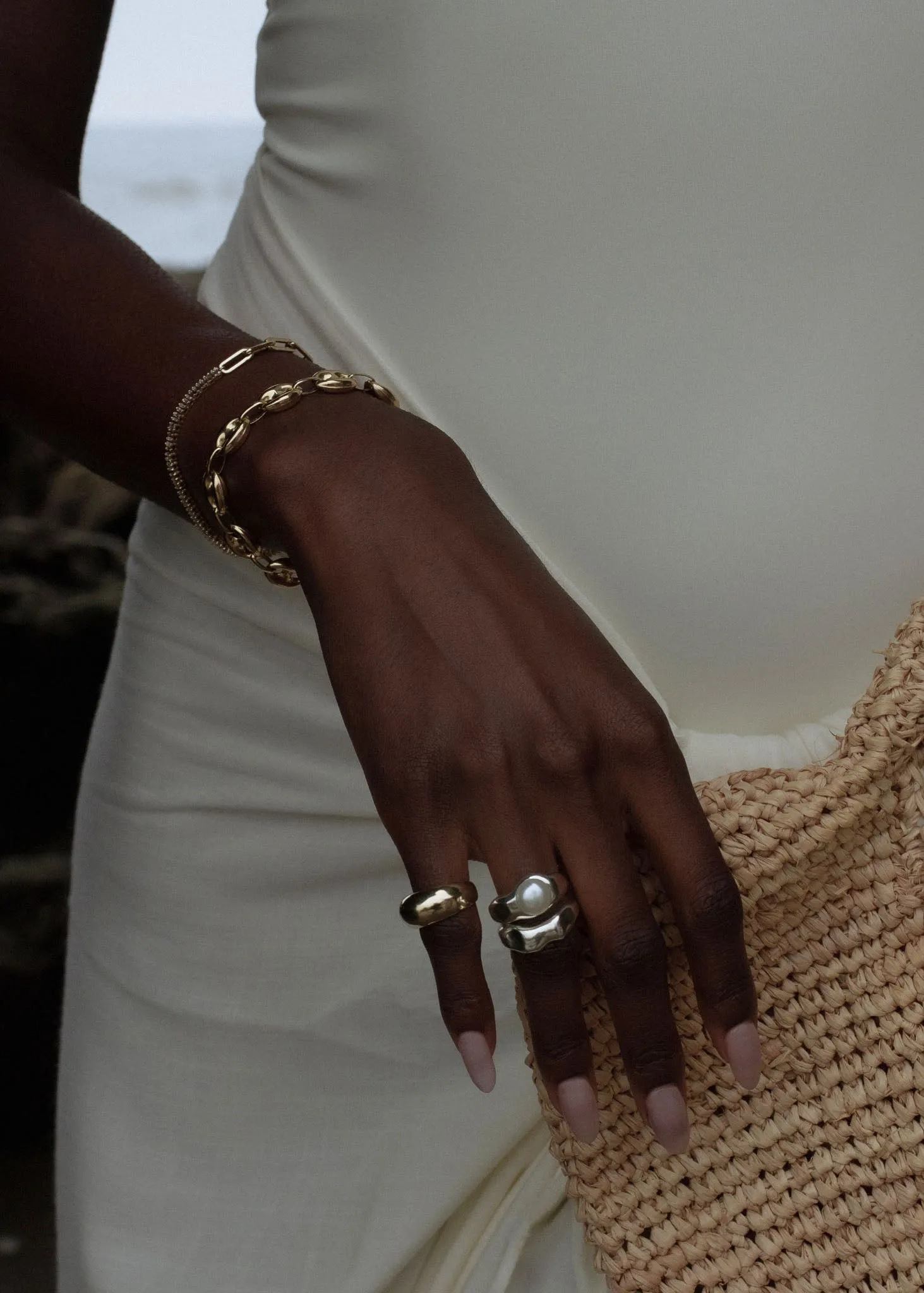 Edith Pearl Ring Stack Silver sold by Kinn product image thumbnail 4