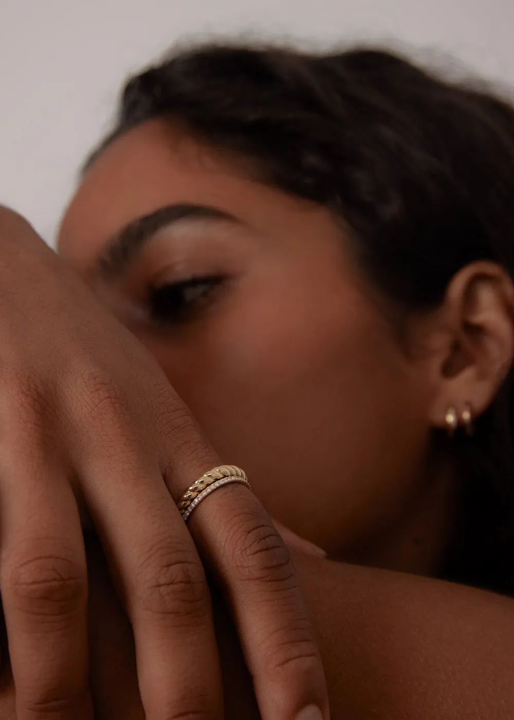 Claudine Twist & Dahlia Pavé Ring Stack sold by Kinn product image thumbnail 3