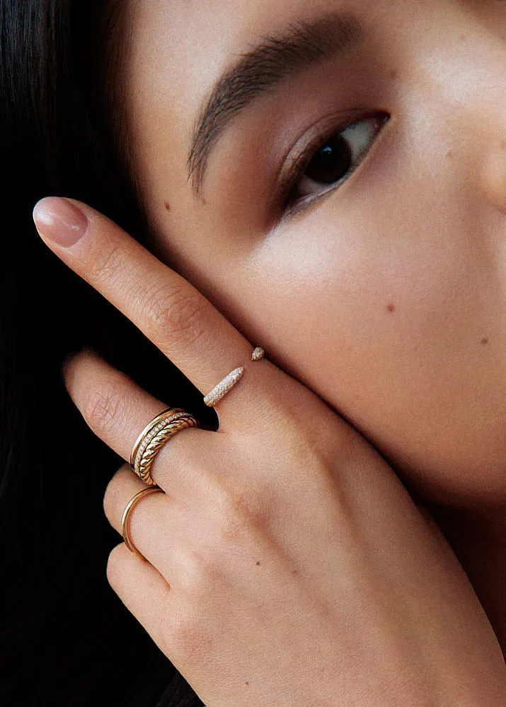 Claudine Twist & Dahlia Pavé Ring Stack sold by Kinn product image thumbnail 4