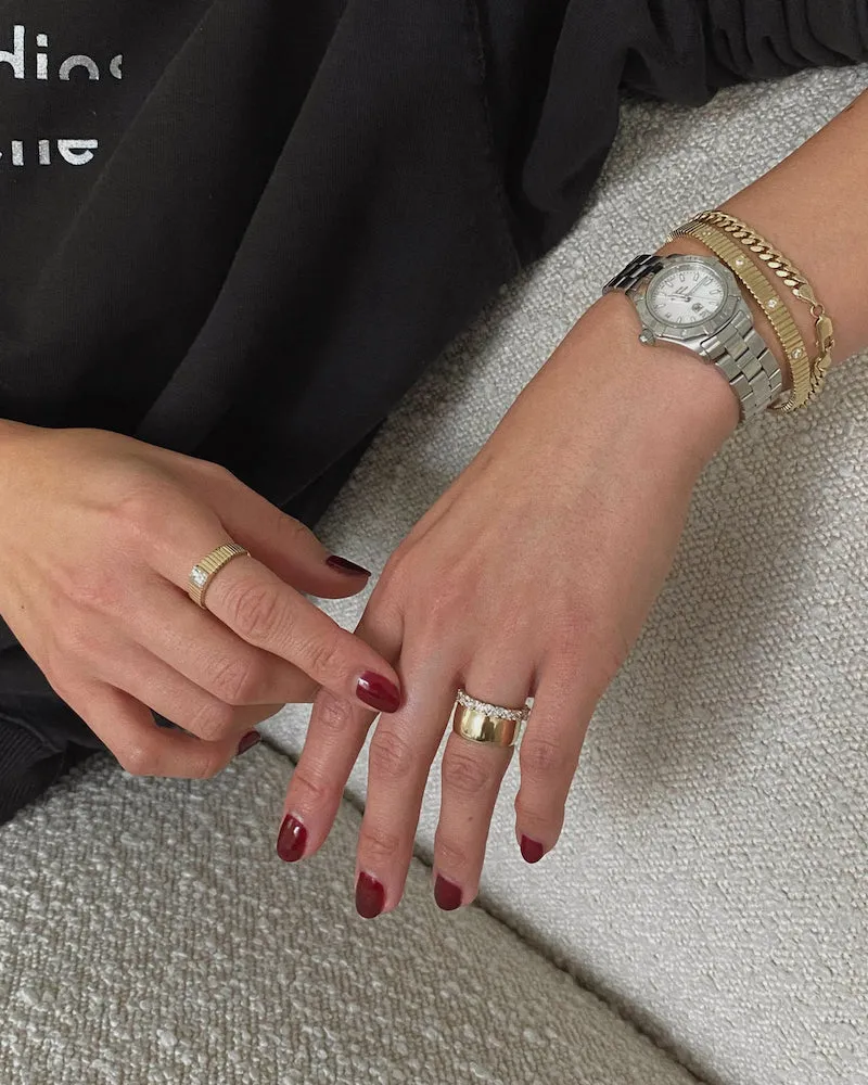 Solis Ribbed Ring Emerald Diamond sold by Kinn product image thumbnail 5