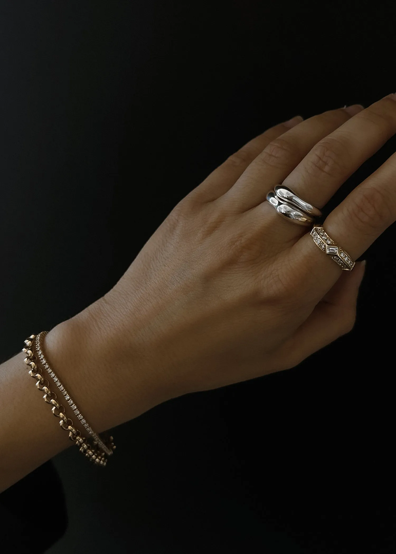 Petite Hera Sculptural Ring Stack Silver sold by Kinn product image thumbnail 2