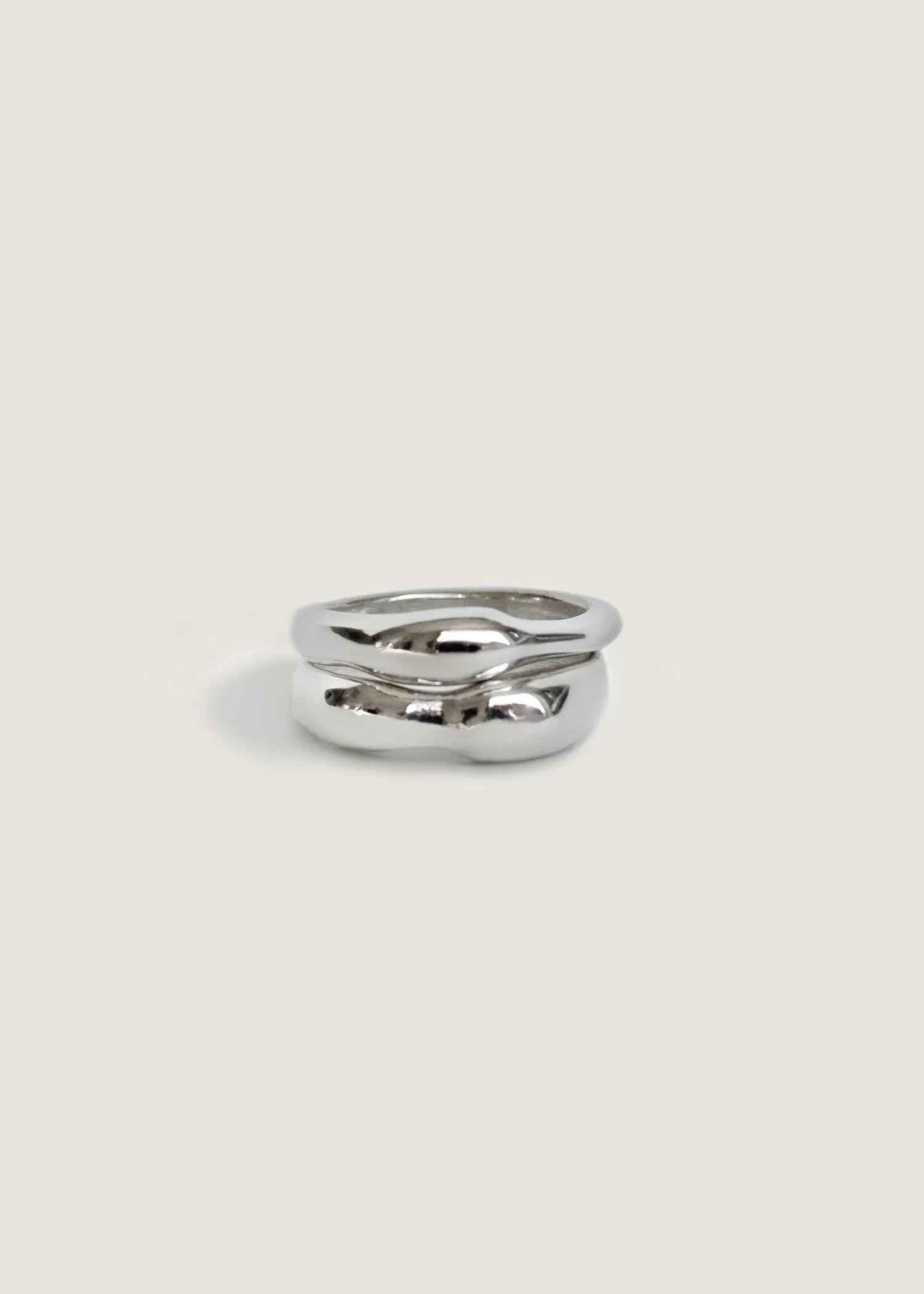 Petite Hera Sculptural Ring Stack Silver sold by Kinn