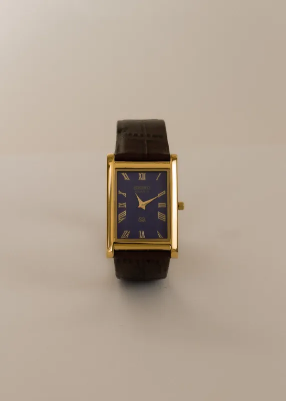 Vintage Seiko Watch Brown Leather Navy Face sold by Kinn