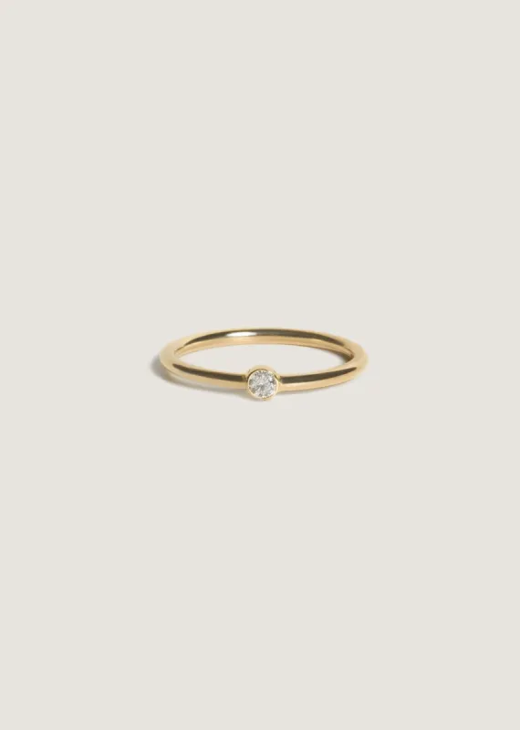 Petite Fleur Round Ring Diamond sold by Kinn