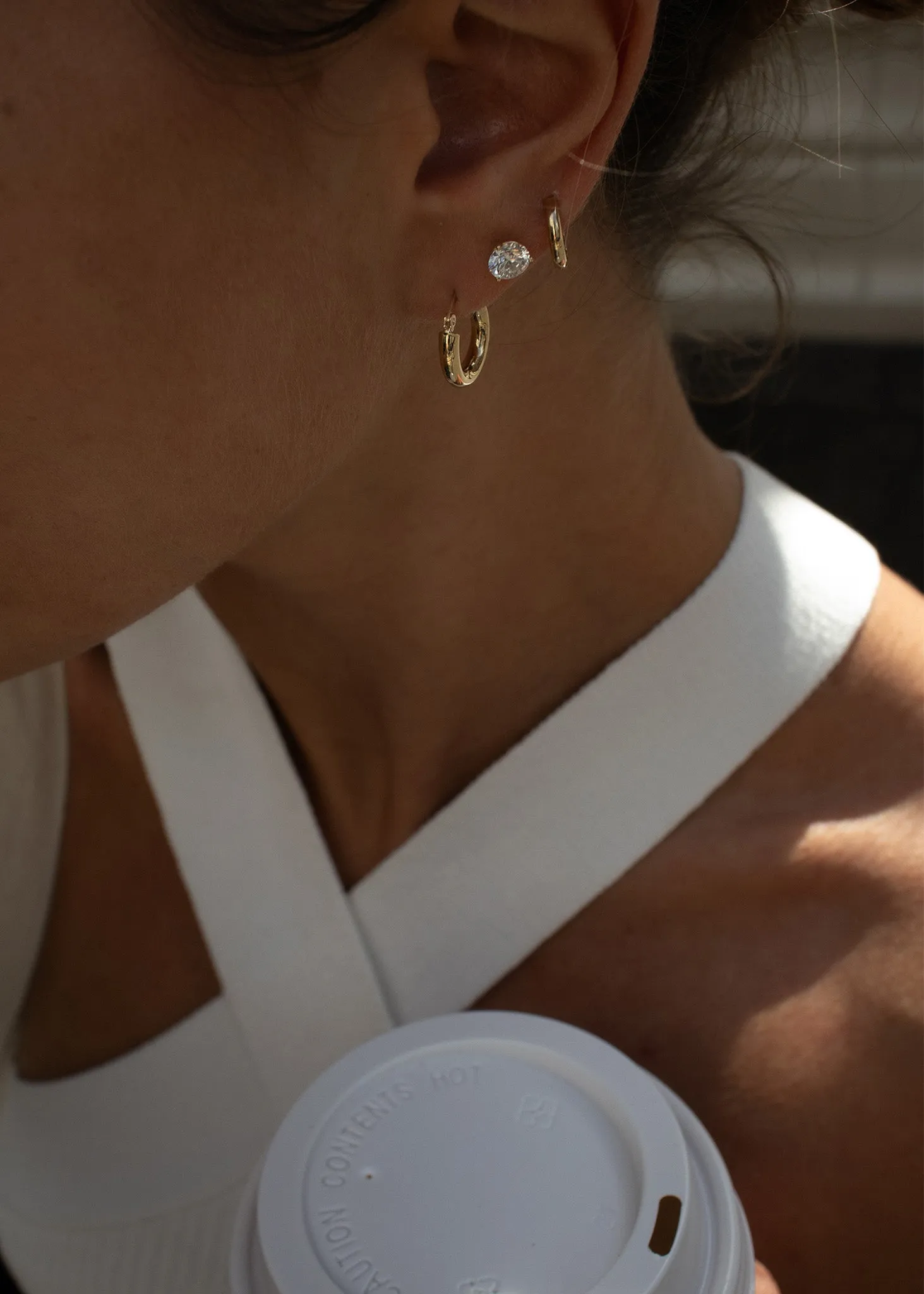 Petite Huggie Earrings sold by Kinn product image thumbnail 5