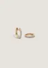 Petite & Pavé Diamond Huggie Earring Stack sold by Kinn