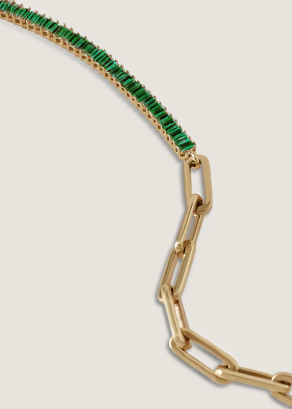Serena Baguette Tennis Link Bracelet Emerald sold by Kinn product image thumbnail 3