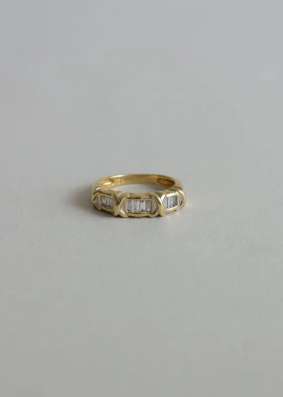Vintage Baguette Diamond X Ring sold by Kinn
