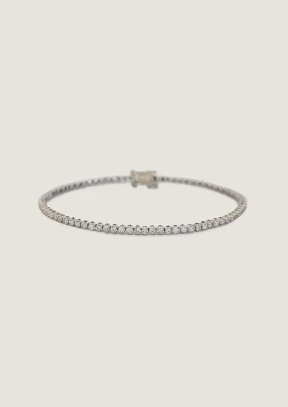 Petite Madison Tennis Bracelet Diamond White Gold sold by Kinn
