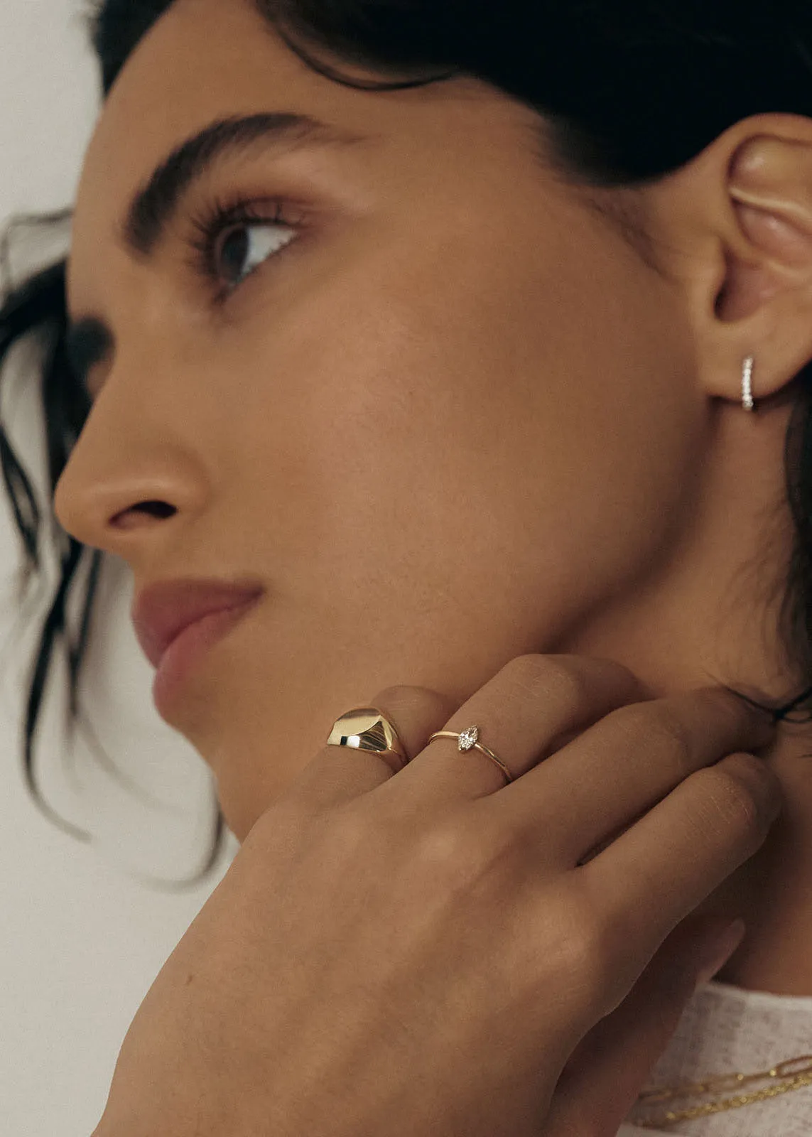 Pavé Huggie Earrings Diamond sold by Kinn product image thumbnail 5