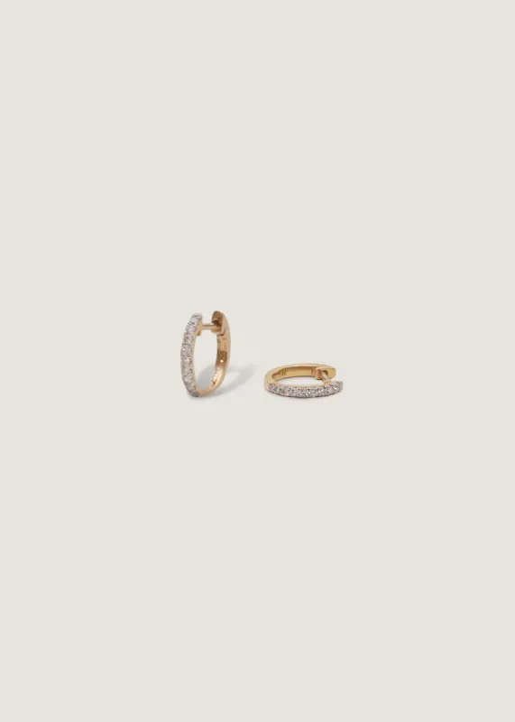 Pavé Huggie Earrings Diamond sold by Kinn